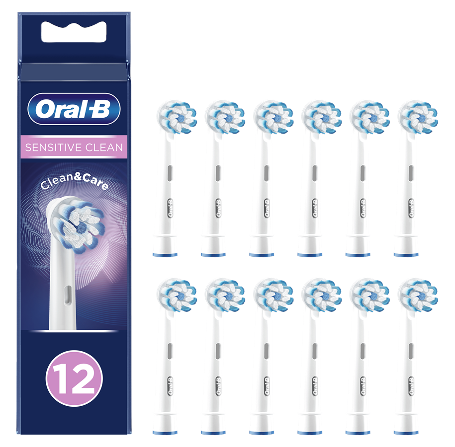 Eltandbørste - Oral-B Tandbørstehoveder Sensitive Clean & Care - Hvid - 12 stk. *DEMO* - 4210201395300