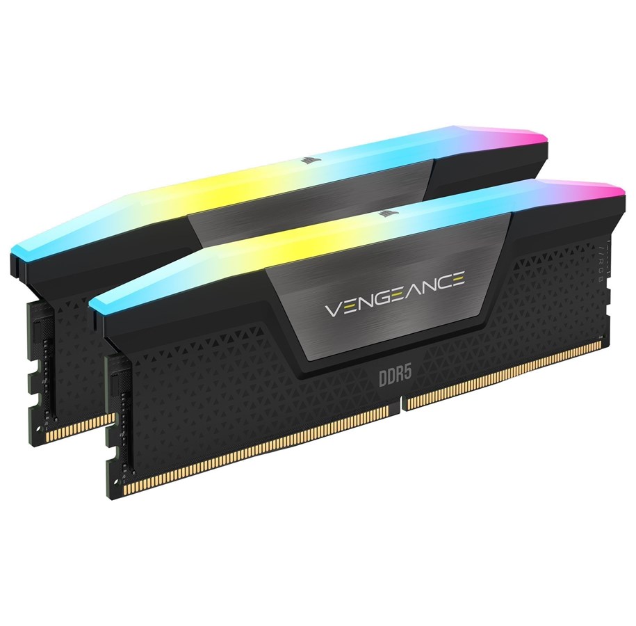 RAM - Corsair Vengeance RGB DDR5-6000 - 32GB - CL36 - Dual Channel (2 pcs) - Intel XMP - Sort med RGB - CMH32GX5M2D6000C36