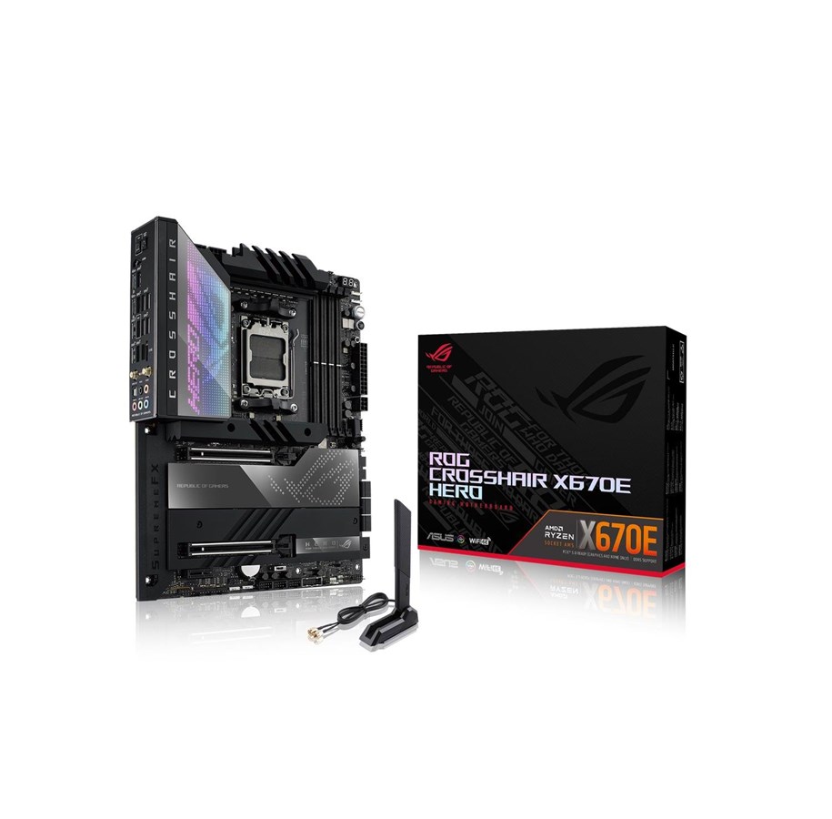 Bundkort - ASUS ROG CROSSHAIR X670E HERO Bundkort - AMD X670E - AMD AM5 socket - DDR5 RAM - ATX - 90MB1BC0-M0EAY0