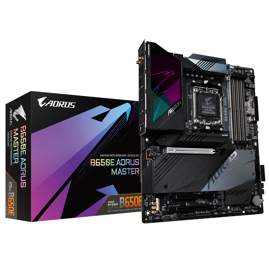 Bundkort - GIGABYTE B650E AORUS MASTER Bundkort - AMD B650E - AMD AM5 socket - DDR5 RAM - ATX - B650E AORUS MASTER