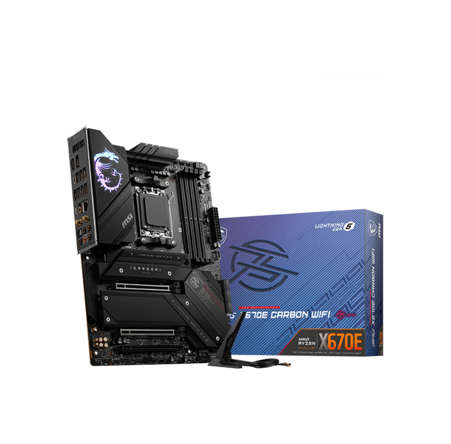 Bundkort - MSI MPG X670E CARBON WIFI Bundkort - AMD X670E - AMD AM5 socket - DDR5 RAM - ATX - MPG X670E CARBON WIFI
