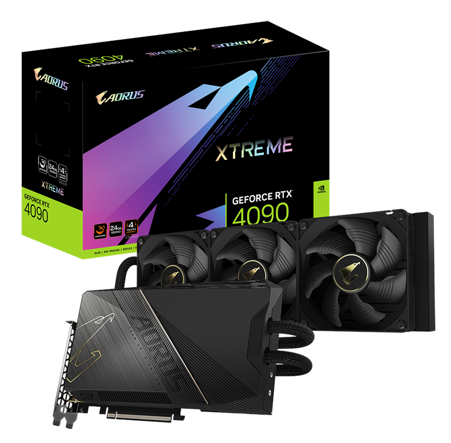 Grafikkort - GIGABYTE GeForce RTX 4090 AORUS WaterForce Xtreme - 24GB GDDR6X RAM - Grafikkort - GV-N4090AORUSX W-24GD