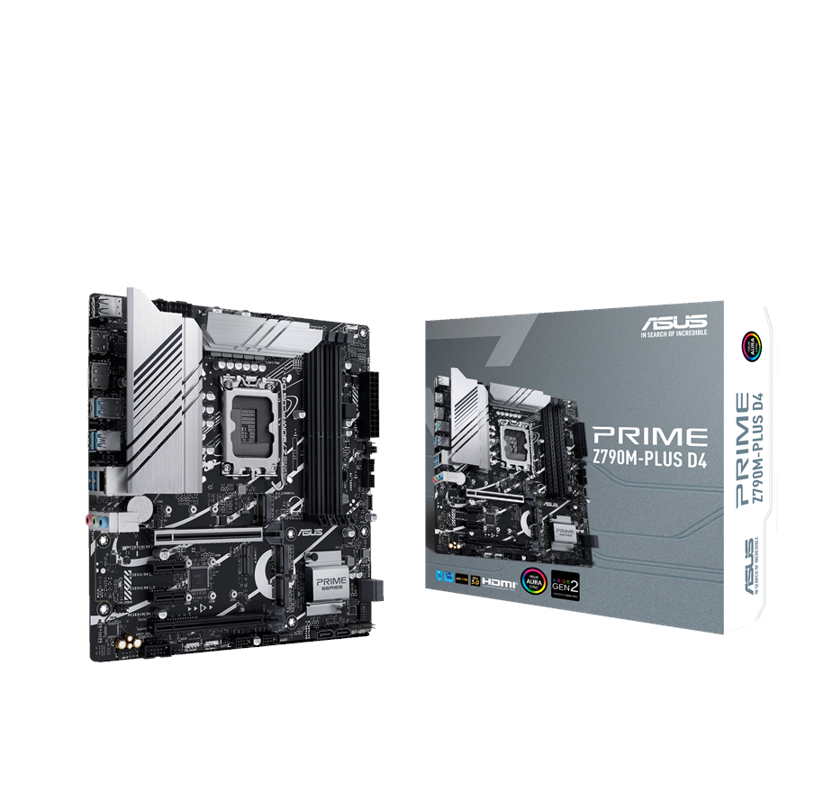 Bundkort - ASUS PRIME Z790M-PLUS D4 Bundkort - Intel Z790 - Intel LGA1700 - DDR4 RAM - Micro-ATX - 90MB1D20-M0EAY0
