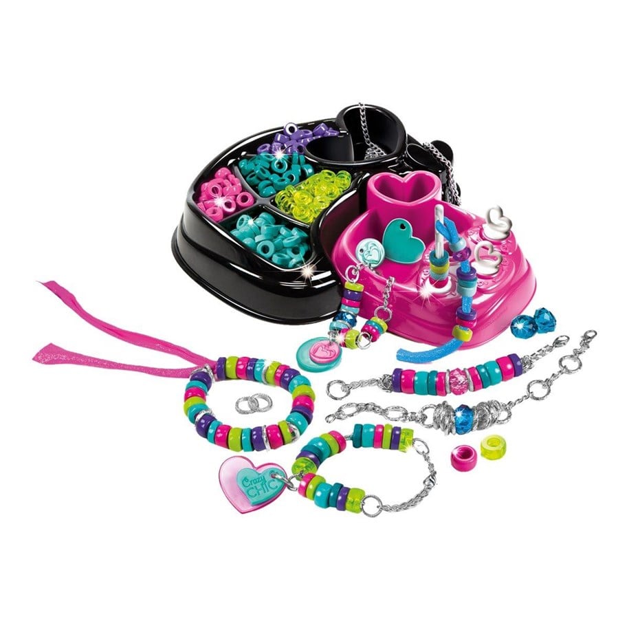 Clementoni - Crazy Chic Lab: Kit de fabricación de joyas para niños con letras, brazaletes de amistad, cuentas y dijes (más de 7 años Clementoni - Crazy Chic Lab: Kit de fabricación de joyas para niños con letras, brazaletes de amistad, cuentas y dijes (más de 7 años