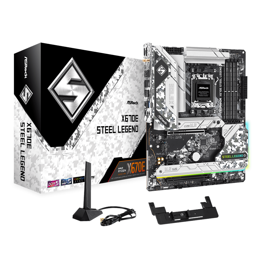 Bundkort - ASRock X670E Steel Legend Bundkort - AMD X670E - AMD AM5 socket - DDR5 RAM - ATX - 90-MXBJ40-A0UAYZ
