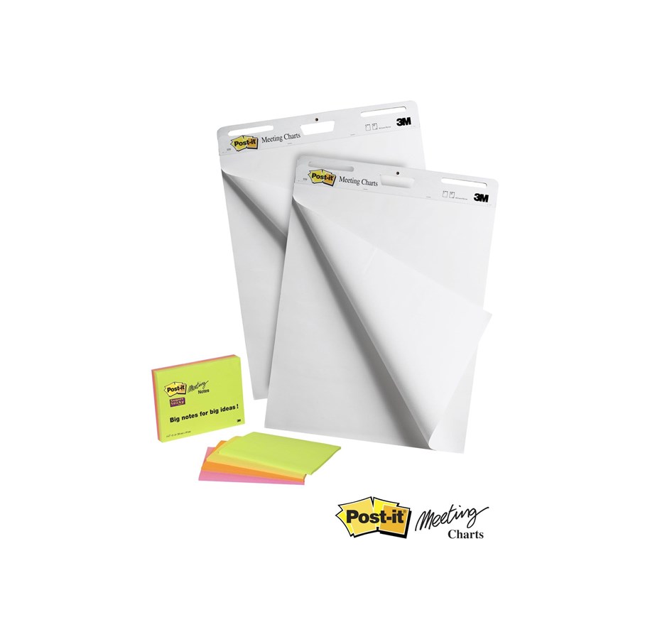 Blokke, Formularer & Notesbøger - 3M Post-it Super Sticky - easel pad - 635 x 762 mm - 30 sheets (pack of 2) - 7000080909