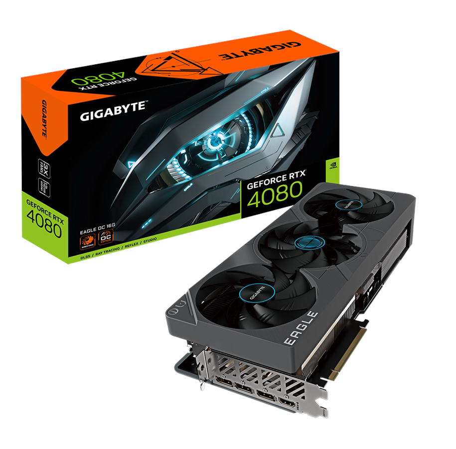 Grafikkort - GIGABYTE GeForce RTX 4080 EAGLE OC - 16GB GDDR6X RAM - Grafikkort - GV-N4080EAGLE OC-16GD