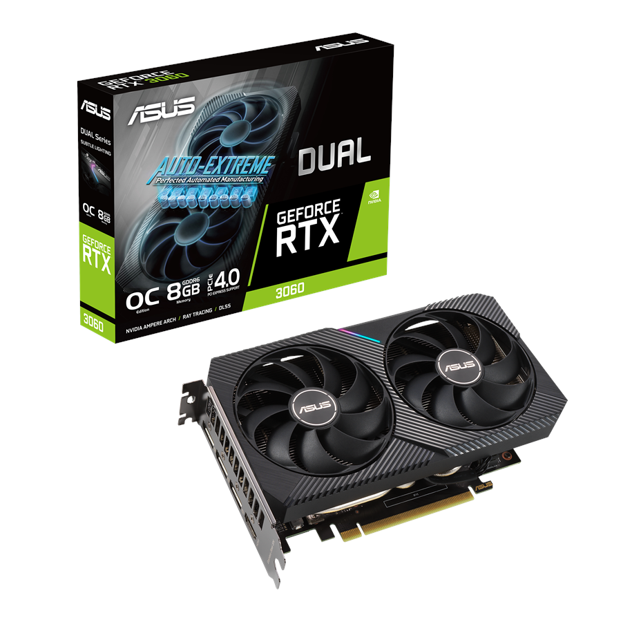 Grafikkort - ASUS GeForce RTX 3060 DUAL OC - 8GB GDDR6 RAM - Grafikkort - 90YV0GB5-M0NA00