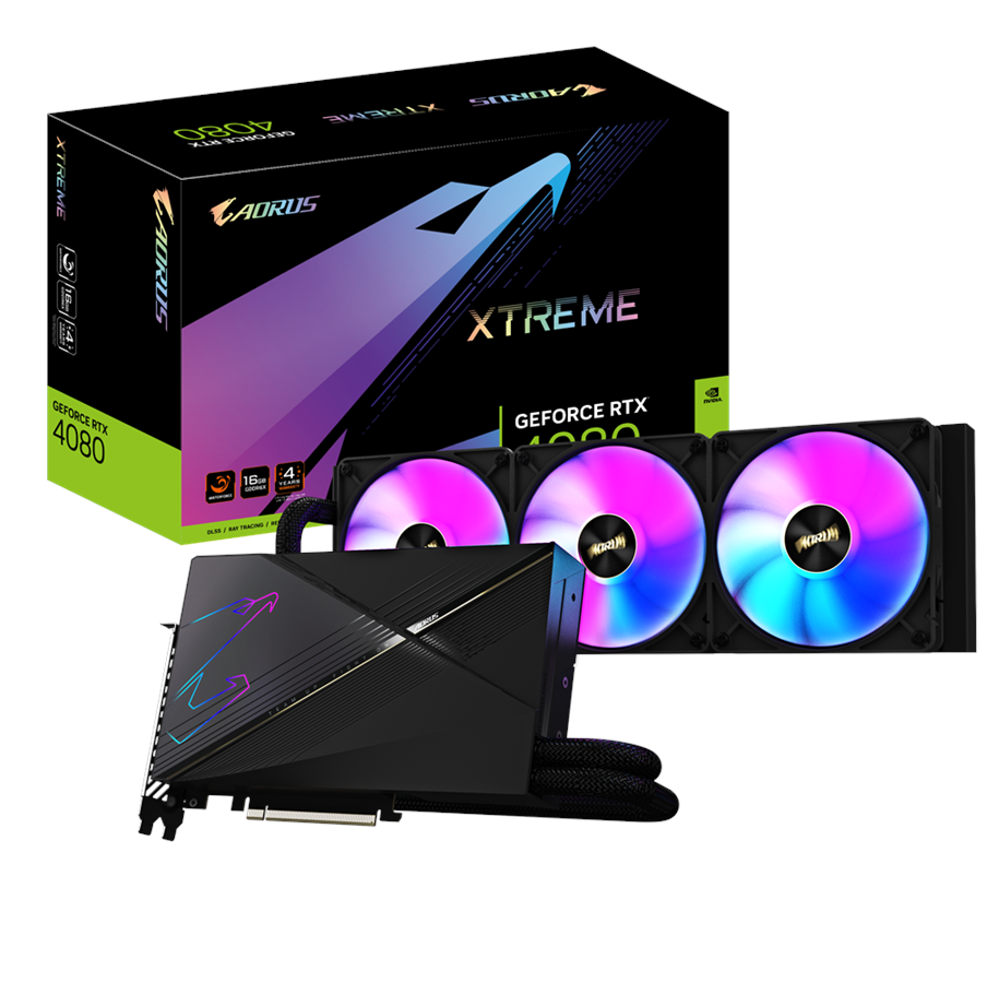 Grafikkort - GIGABYTE GeForce RTX 4080 AORUS Xtreme WaterForce - 16GB GDDR6X RAM - Grafikkort - GV-N4080AORUSX W-16GD
