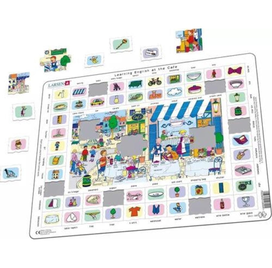 Puslespil - Larsen Puzzles Learning English at the Cafe (Maxi) - LA-EN2EN