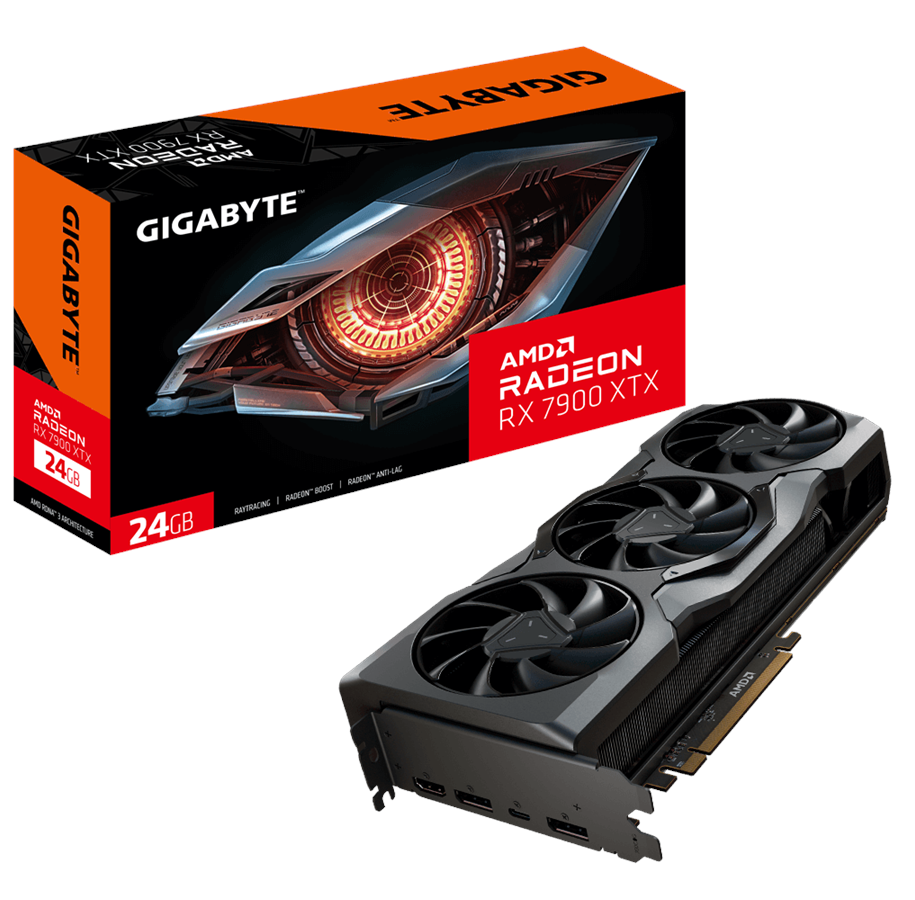 Grafikkort - GIGABYTE Radeon RX 7900 XTX AMD Reference - 24GB GDDR6 RAM - Grafikkort *DEMO* - GV-R79XTX-24GC-B