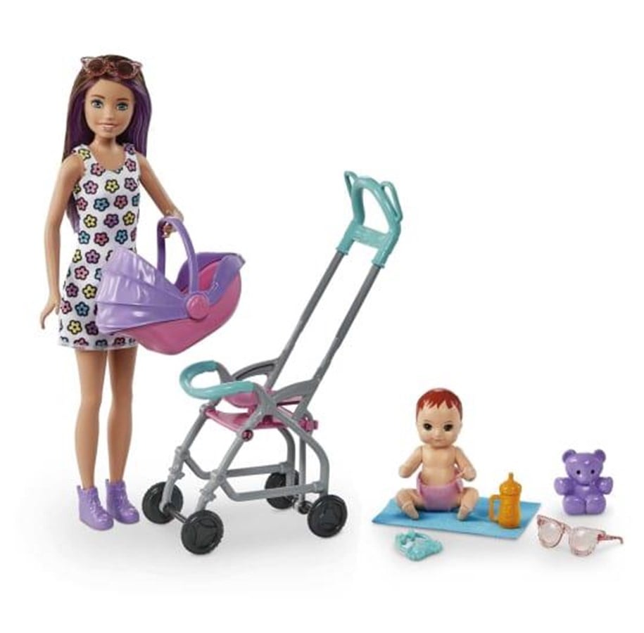 Dukke, bamse og udstyr - Barbie Skipper Babysitters Inc. Doll & Stroller Playset - GXT34
