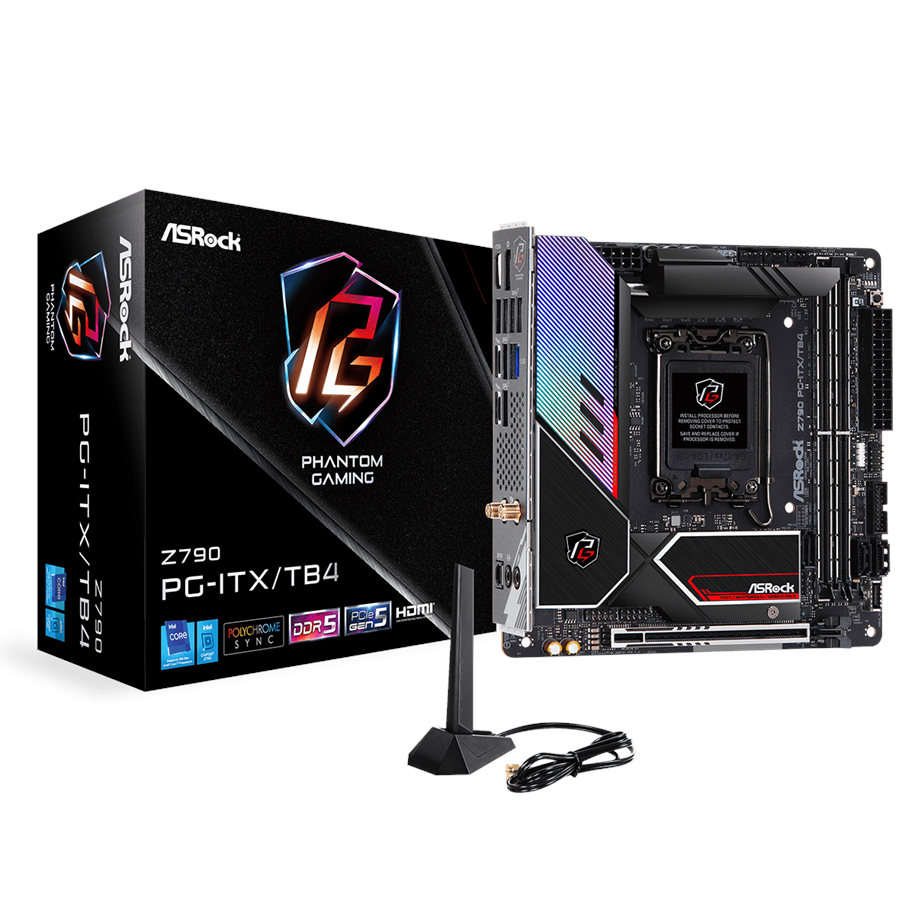 Bundkort - ASRock Z790 PG-ITX/TB4 Bundkort - Intel Z790 - Intel LGA1700 - DDR5 RAM - Mini-ITX - 90-MXBKC0-A0UAYZ