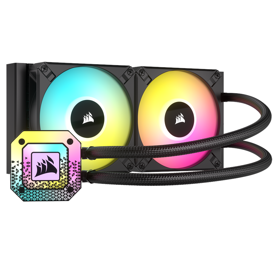 CPU Køler - Corsair iCUE H100i ELITE CAPELLIX XT - Black - CPU Vandkøling - Max 34 dBA - CW-9060068-WW