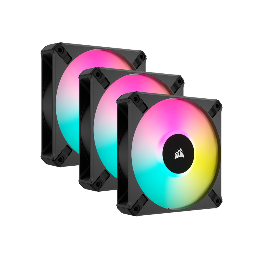 Kabinet Køler - Corsair iCUE AF120 RGB ELITE - 3-pack - Black - Kabinet køler - 120mm - Sort med RGB LED lys - 34 dBA - CO-9050154-WW