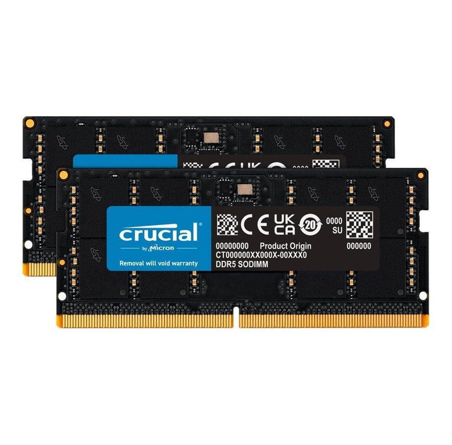 RAM - Crucial SODIMM DDR5-5600 - 32GB - CL46 - Dual Channel (2 pcs) - Sort - CT2K16G56C46S5