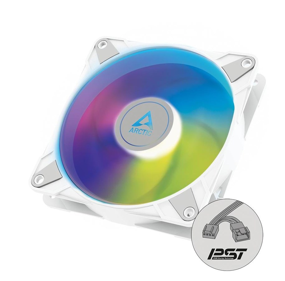 Kabinet Køler - Arctic P14 PWM PST A-RGB - White - Kabinet køler - 140mm - Hvid med RGB - 23 dBA - ACFAN00276A