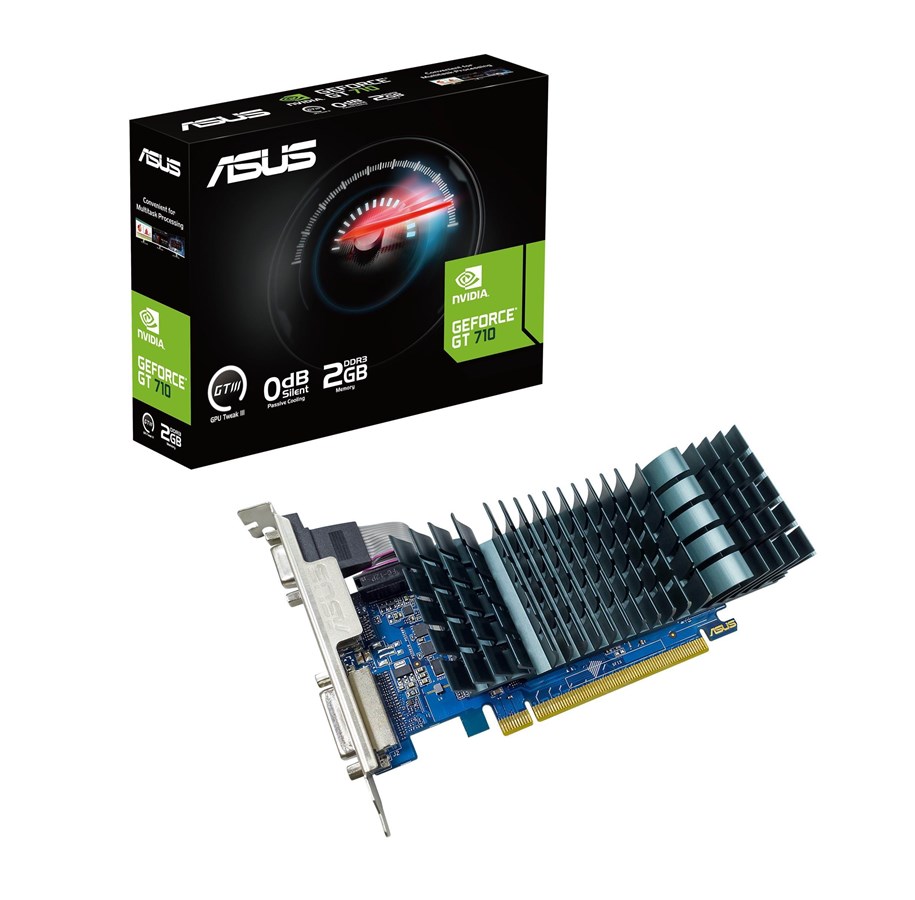 Grafikkort - ASUS GeForce GT 710 EVO Silent - 2GB GDDR3 RAM - Grafikkort - GT710-SL-2GD3-BRK-EVO