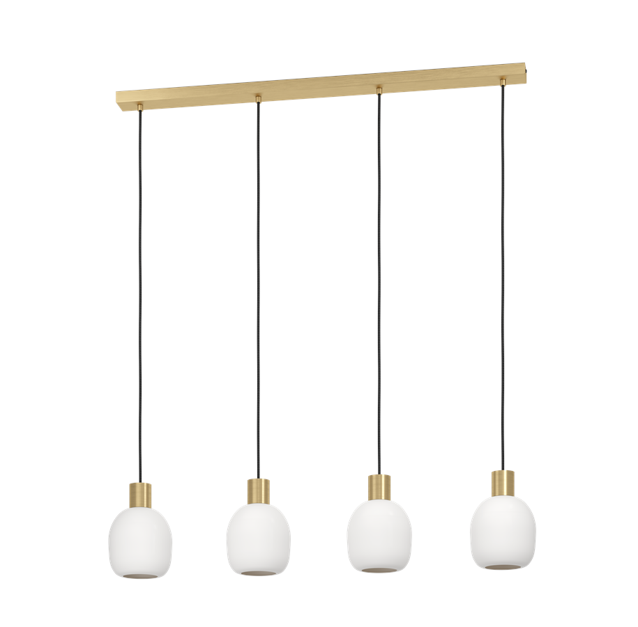 Lamper - EGLO MANZANARES langbordspendel, hvid/børstet messing - 900306