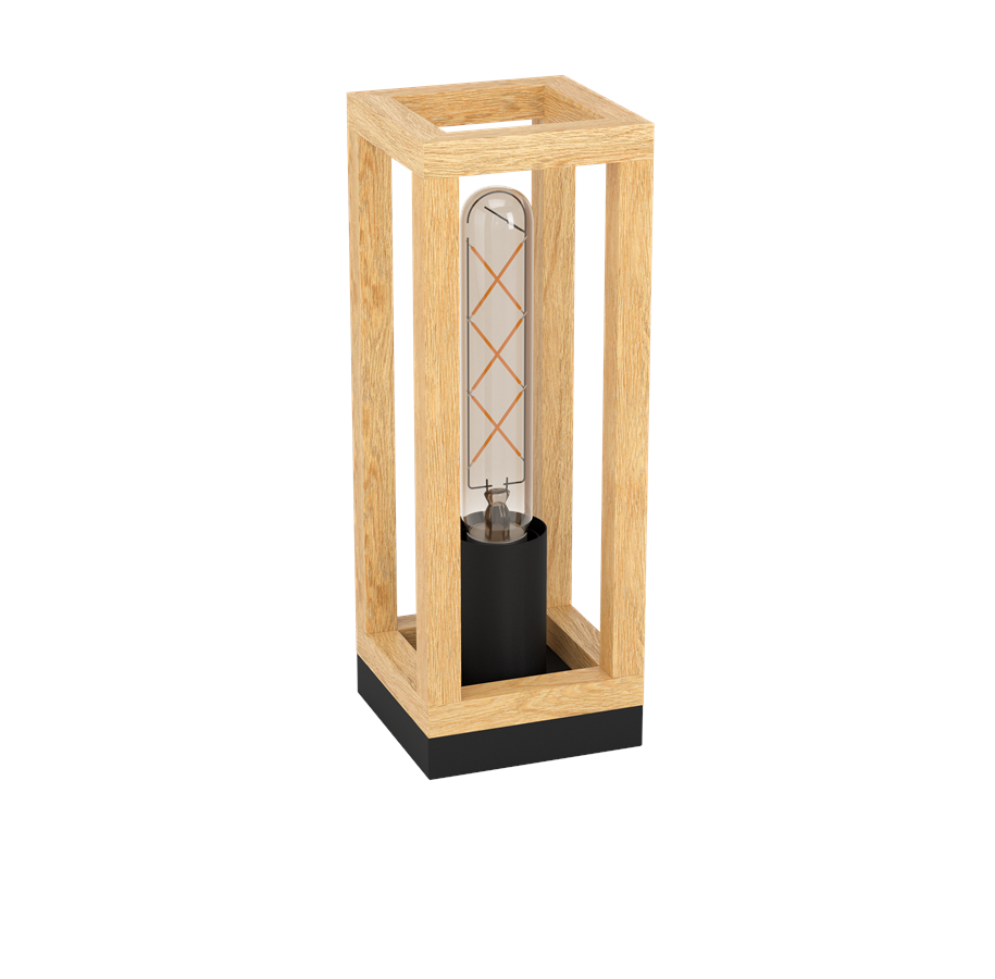 Lamper - EGLO Nafferton Bord E27 Sort/Træ - 43746