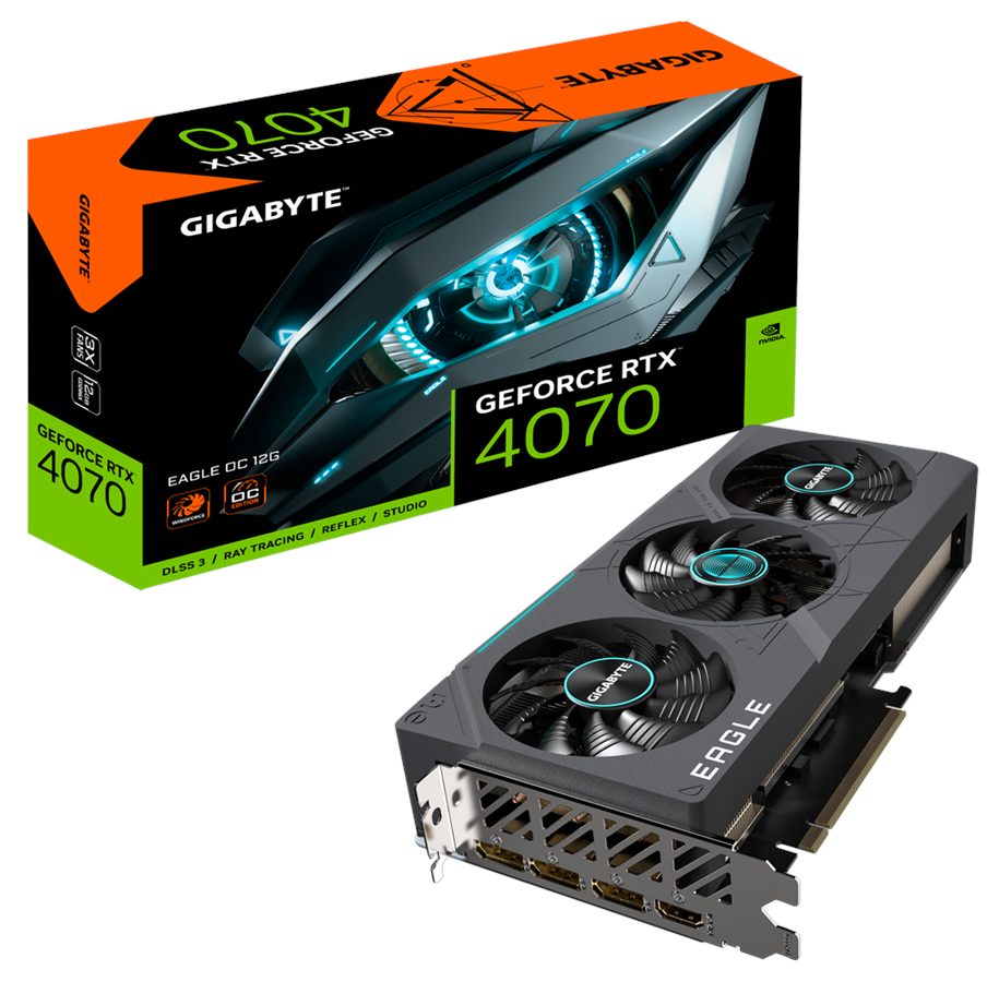 Grafikkort - GIGABYTE GeForce RTX 4070 EAGLE OC - 12GB GDDR6X RAM - Grafikkort - GV-N4070EAGLE OC-12GD