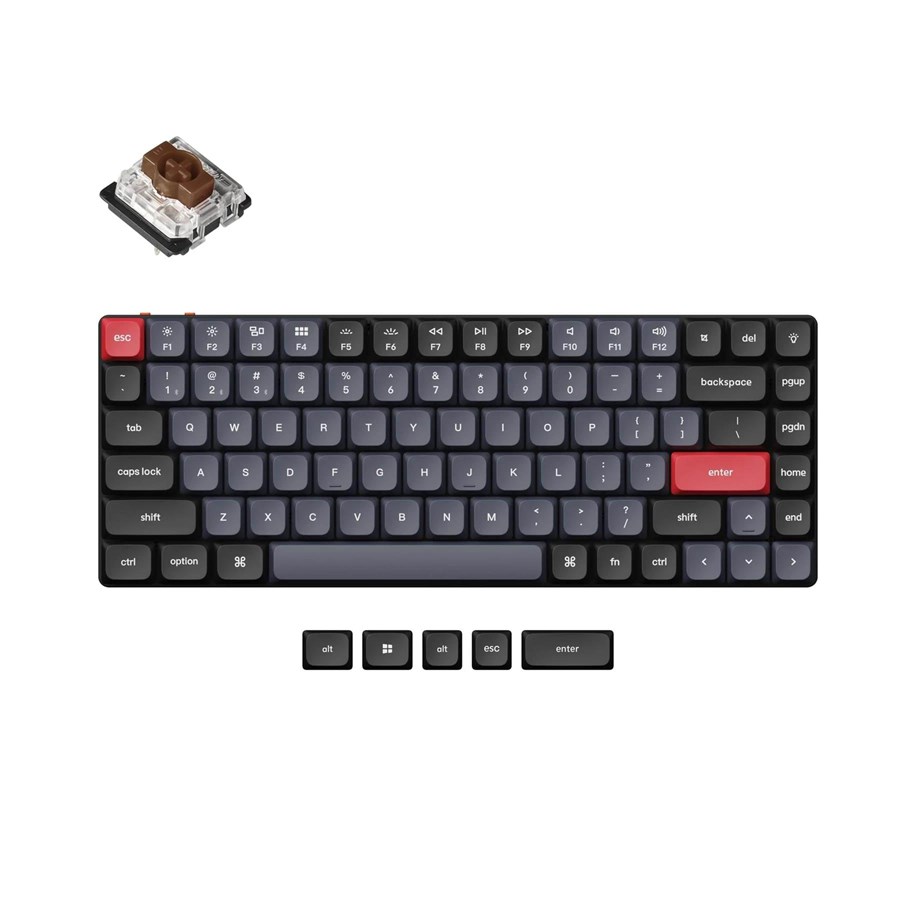Tastatur - Keychron K3 Pro QMK/VIA RGB Hot Swap - Gateron Low Profile Brown - Gaming Tastatur - Uden Numpad - Nordisk - Grå - K3P-H3