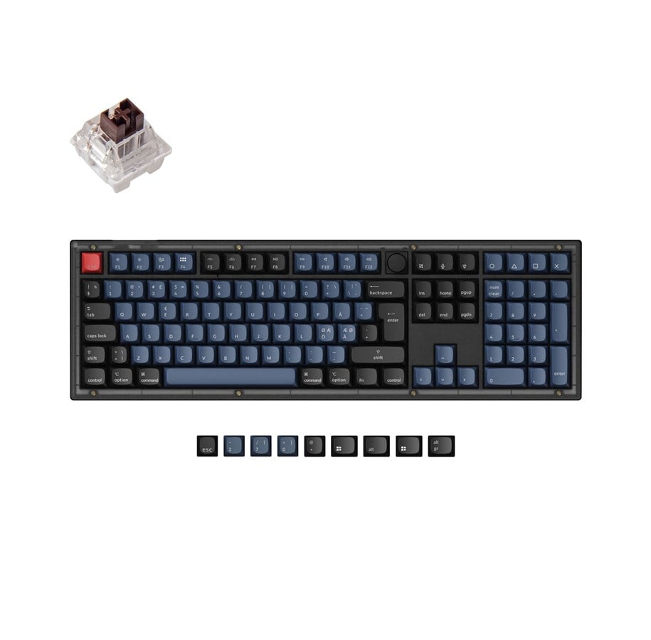 Tastatur - Keychron V6 QMK/VIA Knob - K Pro Brown - Gaming Tastatur - Nordisk - Sort - V6-C3-BO