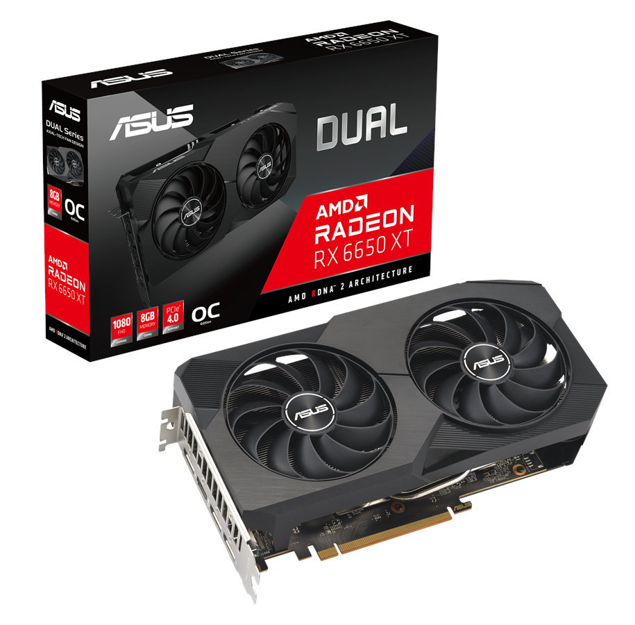 Grafikkort - ASUS Radeon RX 6650 XT DUAL OC V2 - 8GB GDDR6 RAM - Grafikkort - 90YV0HS2-M0NA00