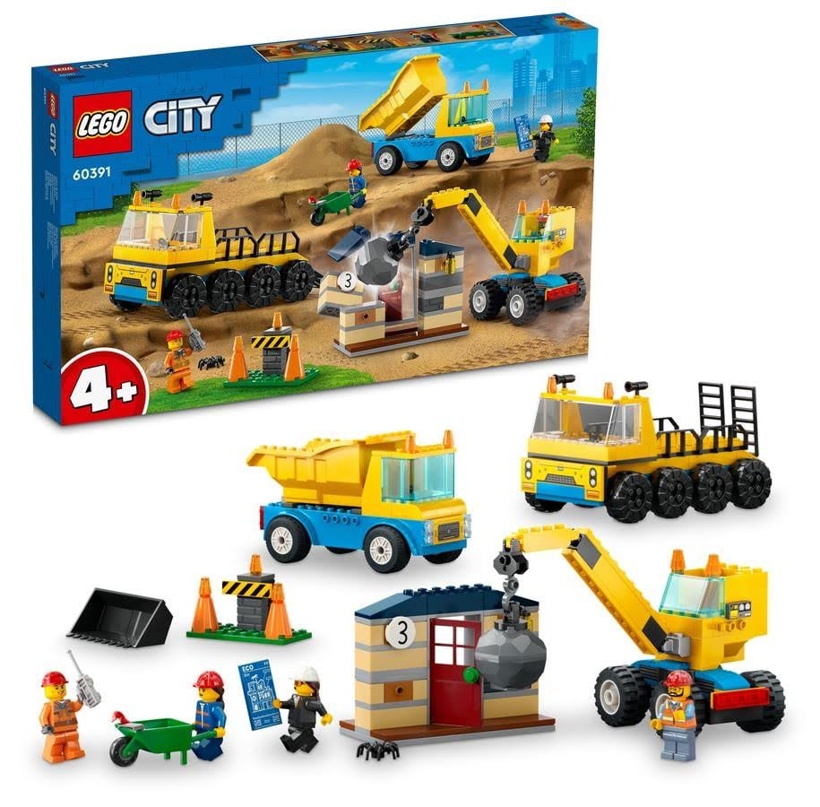 LEGO®  - LEGO City 60391 Entreprenørmaskiner og nedrivningskran - 60391