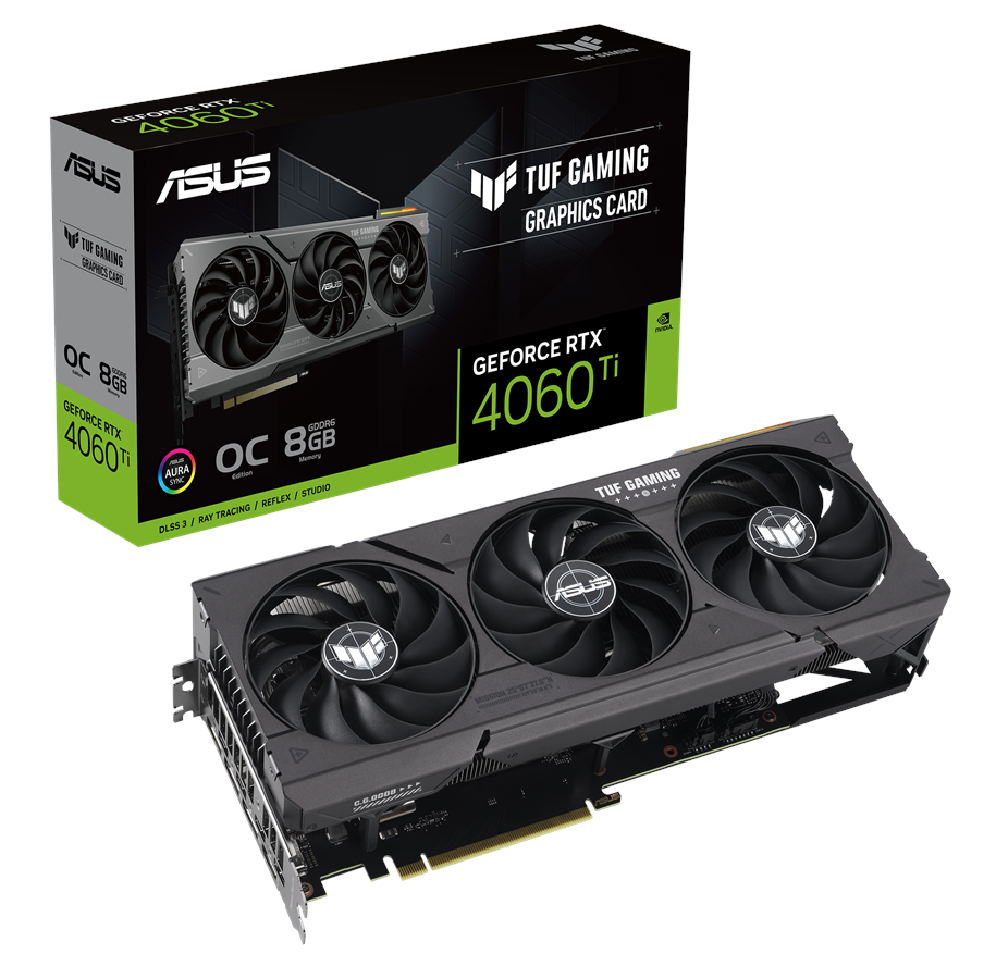 Grafikkort - ASUS GeForce RTX 4060 Ti TUF OC - 8GB GDDR6 RAM - Grafikkort - 90YV0J50-M0NA00