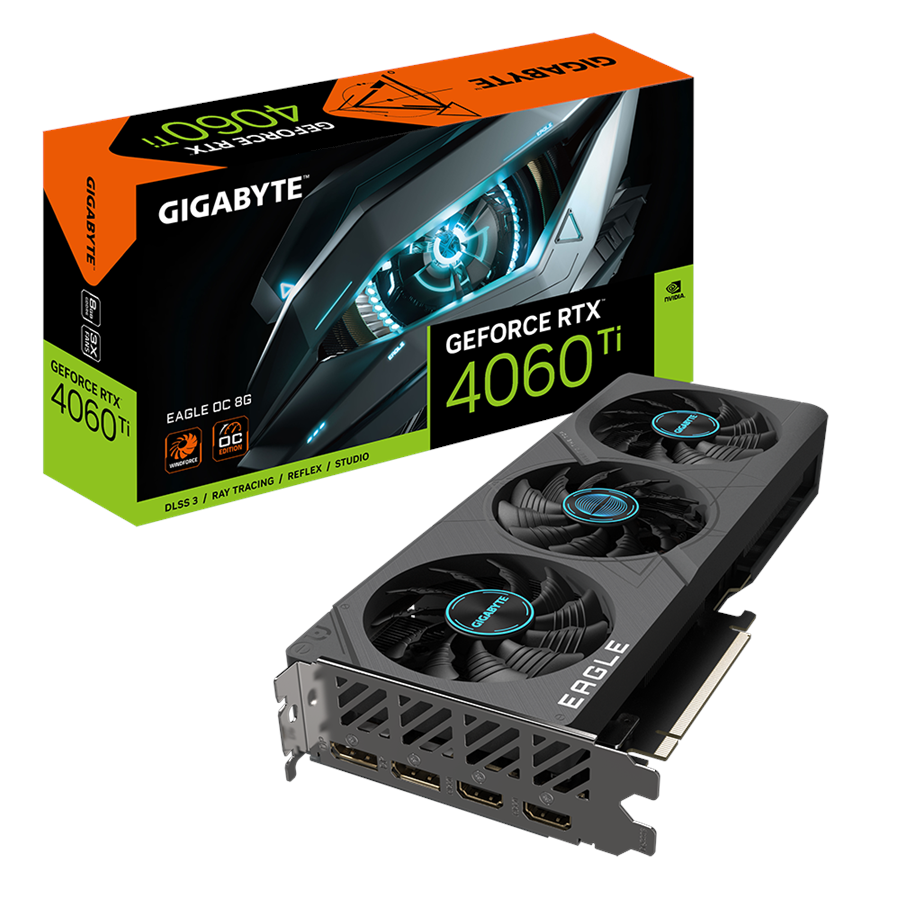 Grafikkort - GIGABYTE GeForce RTX 4060 Ti EAGLE - 8GB GDDR6 RAM - Grafikkort - GV-N406TEAGLE-8GD