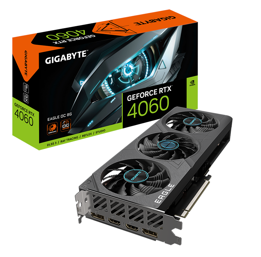 Grafikkort - GIGABYTE GeForce RTX 4060 EAGLE OC - 8GB GDDR6 RAM - Grafikkort - GV-N4060EAGLE OC-8GD