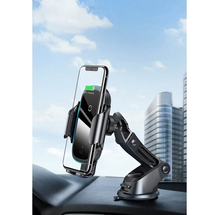 Supporto Telefono Auto Baseus A Ricarica Wireless 15W - Elettrico E Automatico, Nero (WXHW03-01)