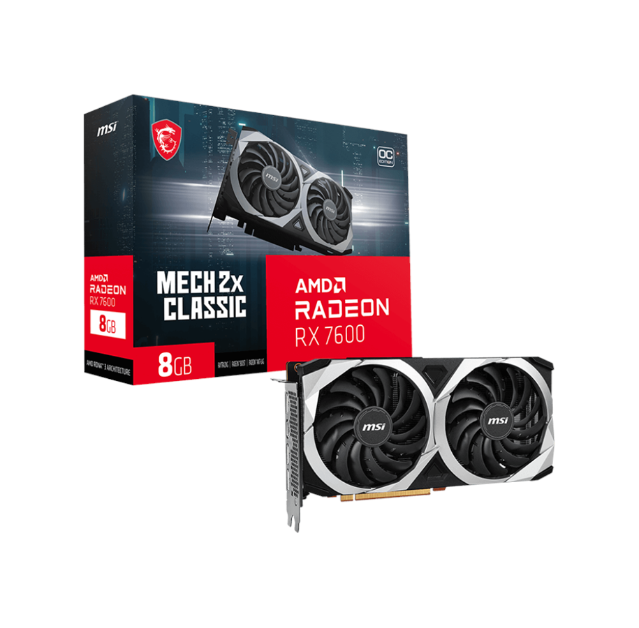 Grafikkort - MSI Radeon RX 7600 MECH 2X CLASSIC OC - 8GB GDDR6 RAM - Grafikkort - RX 7600 MECH 2X CLASSIC 8G OC