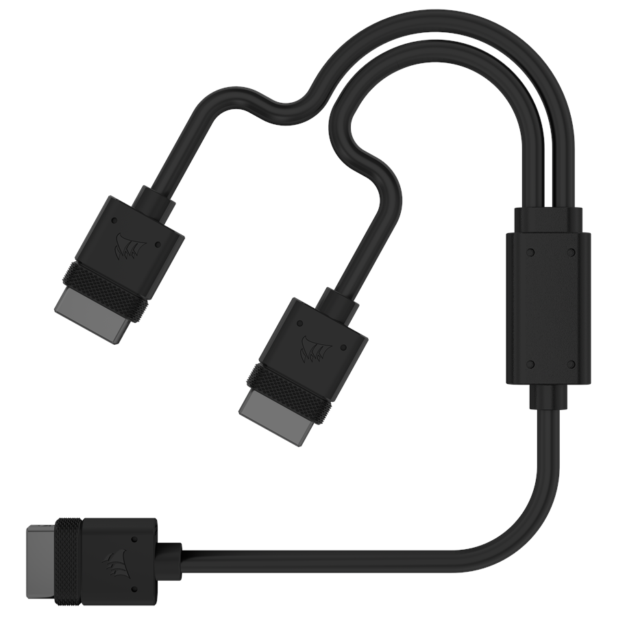 Corsair ICUE LINK Câble En Y 600 Mm Straight Blanc – Extension Écosystème RGB Et Alimentation Simplifiée