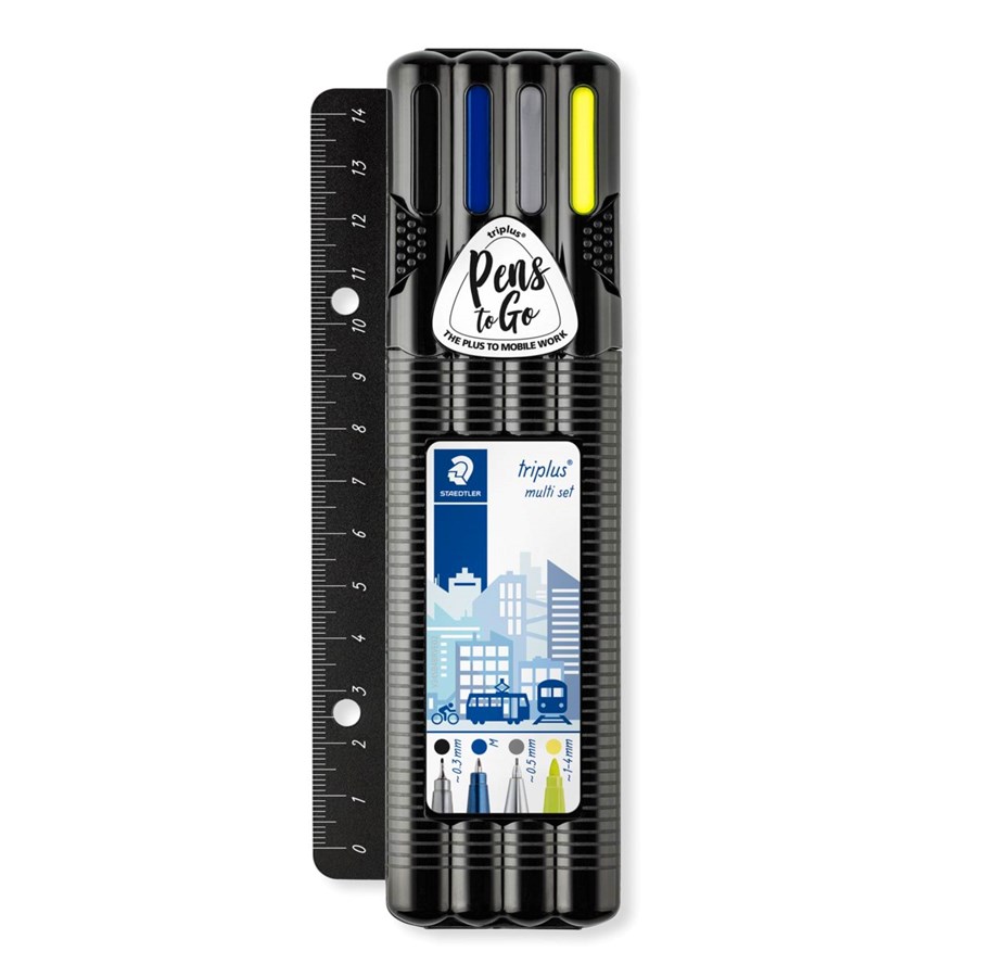 Skrive- og Tegneværktøjer - Staedtler Triplus Mobile Off. M/Lineal Sort *DEMO* - 34 SB4B-R