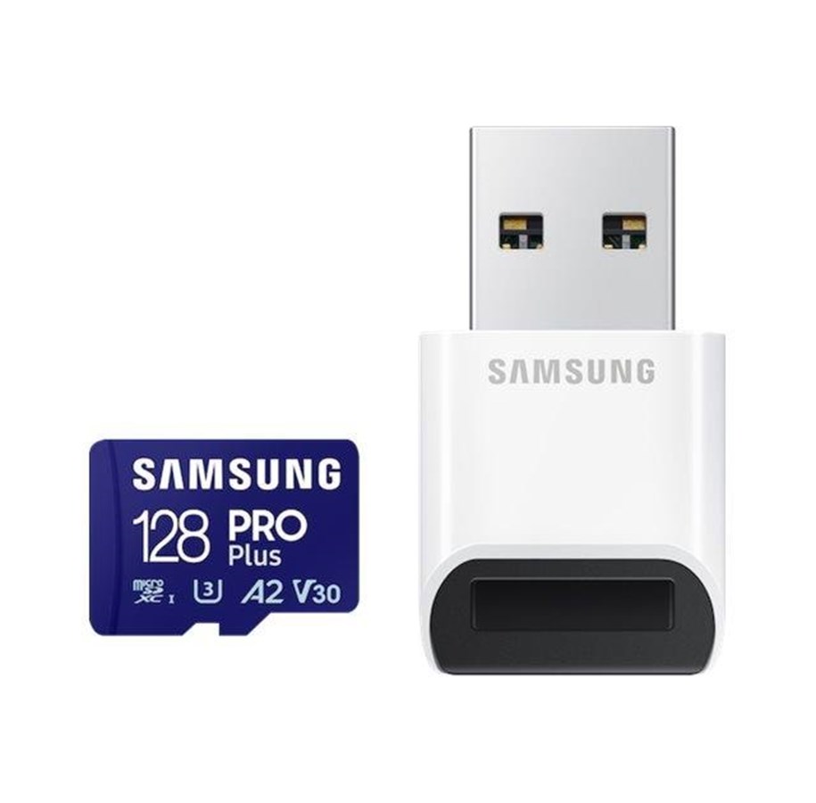 Hukommelseskort - Samsung PRO Plus SD + USB Card Reader - 180MB/s - 128GB - MB-MD128SB/WW