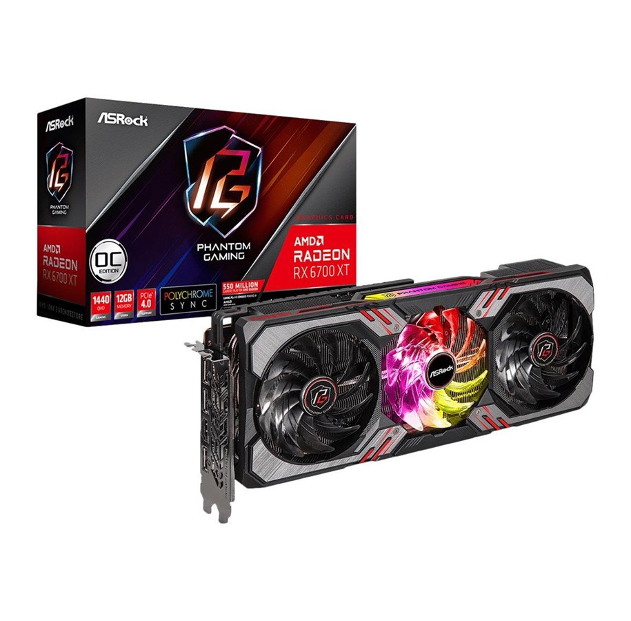 Grafikkort - ASRock Radeon RX 6700 XT Phantom Gaming D OC - 12GB GDDR6 RAM - Grafikkort - 90-GA2EZZ-00UANF