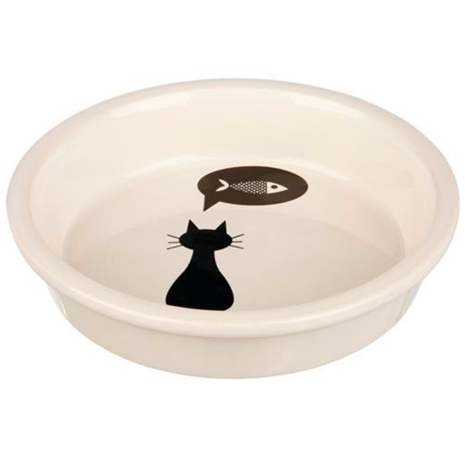 Katte - Trixie Ceramic Bowl cat 0.25 l/ø 13 cm white - TX24499