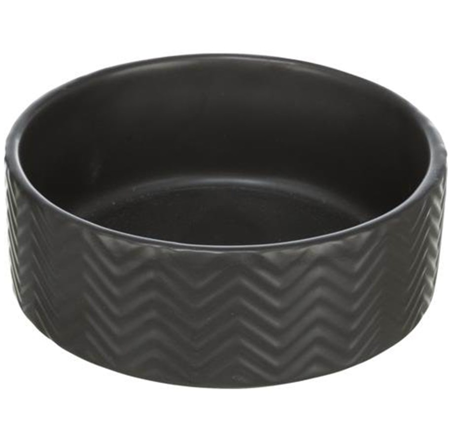 Hunde - Trixie Ceramic Bowl dog 0.4 l/ø 13 cm black - TX25020