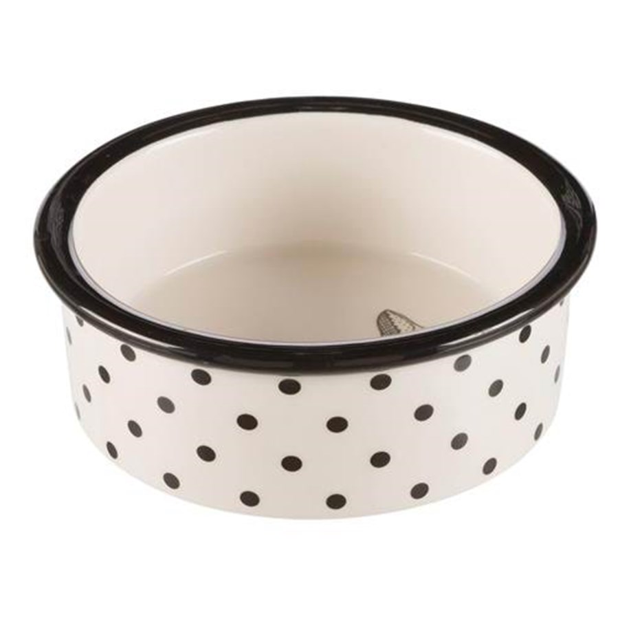 Katte - Trixie Ceramic Bowl cat 0.3 l/ø 12 cm white/black - TX25120