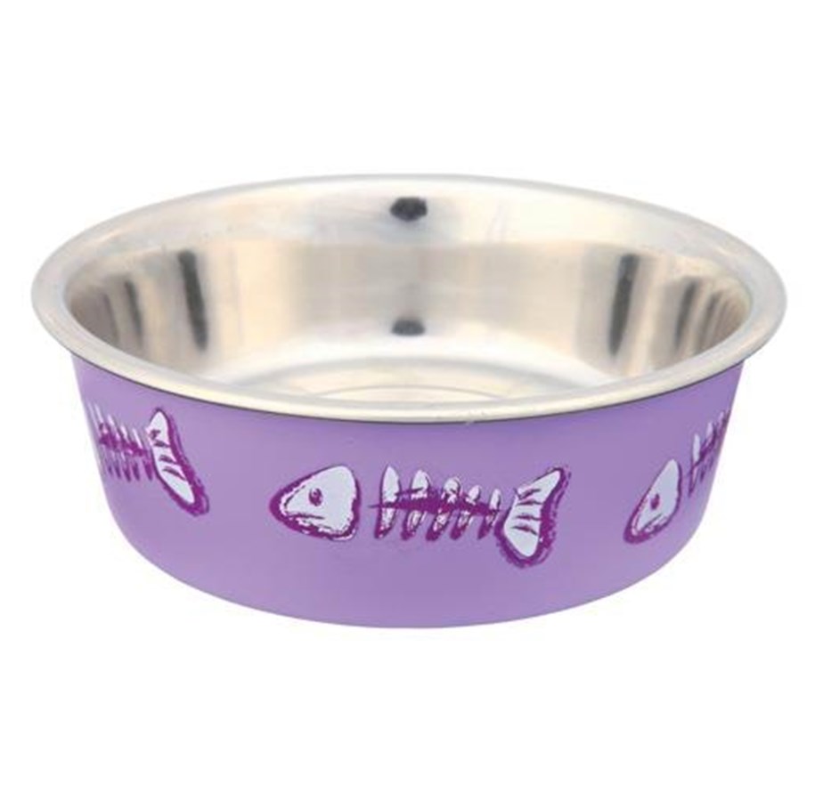 Katte - Trixie Stainless Steel Bowl cat 0.3 l/ø 12 cm assorted colours - TX25270