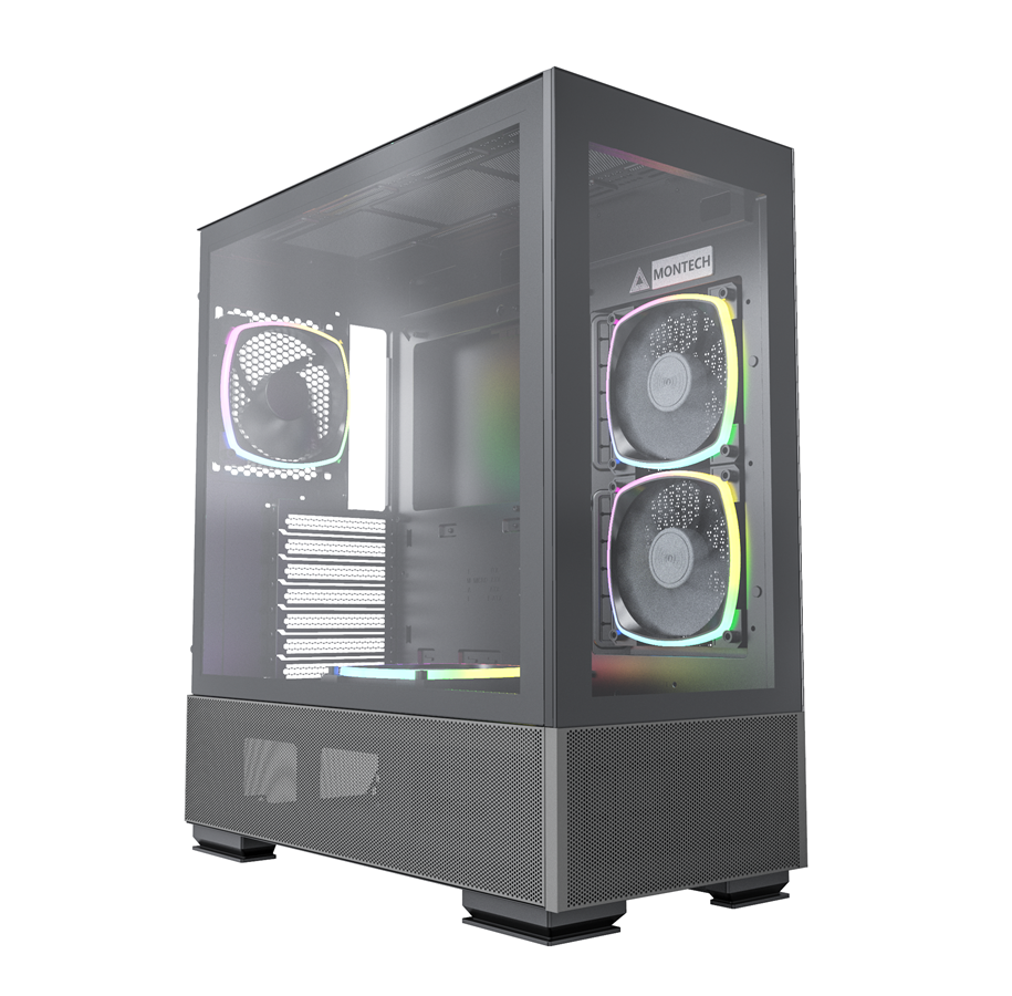 Kabinet - Montech Sky Two - Black - Kabinet - Miditower - Sort - SKY TWO BK