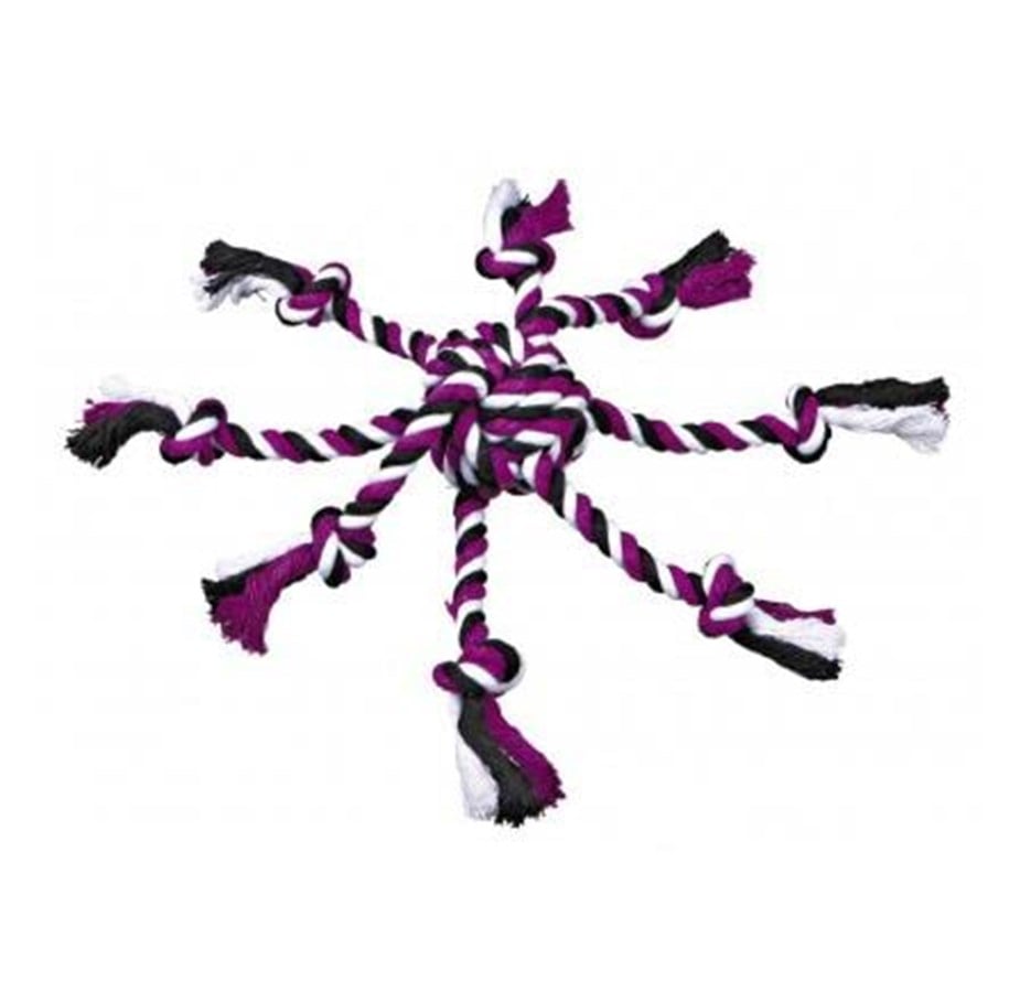 Hunde - Trixie Rope Toy with Woven-in Ball ø 7 cm assorted colours - TX32650