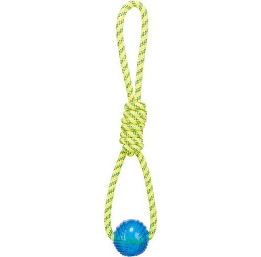 Hunde - Trixie Playing Rope with Ball ø 6 × 40 cm yellow/green - TX33662