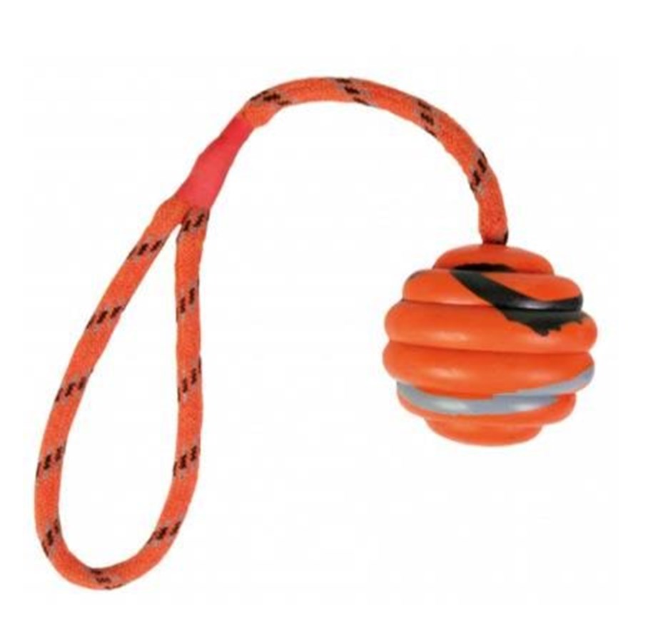 Hunde - Trixie Wavy Ball on a Rope for Dogs ø 6/30 cm orange - TX33724