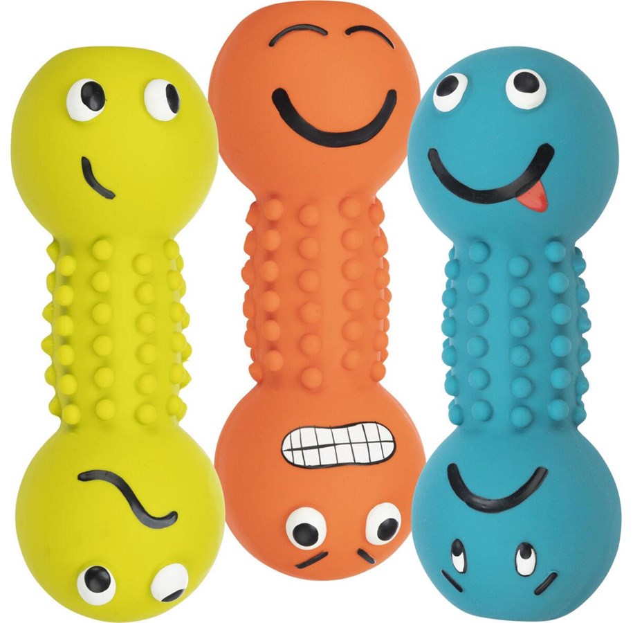 Hunde - Trixie Smiley dumbbell latex 19 cm assorted colours - TX35251