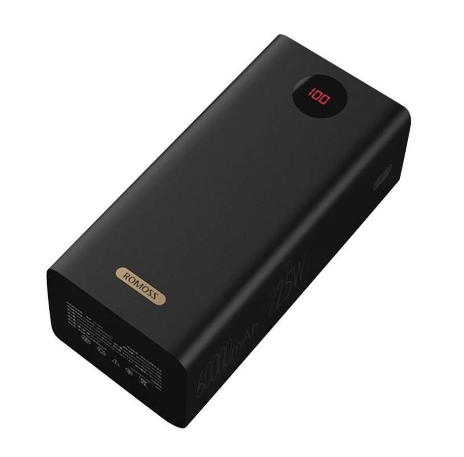 Powerbank - ROMOSS PEA60 Powerbank - Sort - 60000 mAh - PEA60-152-2142