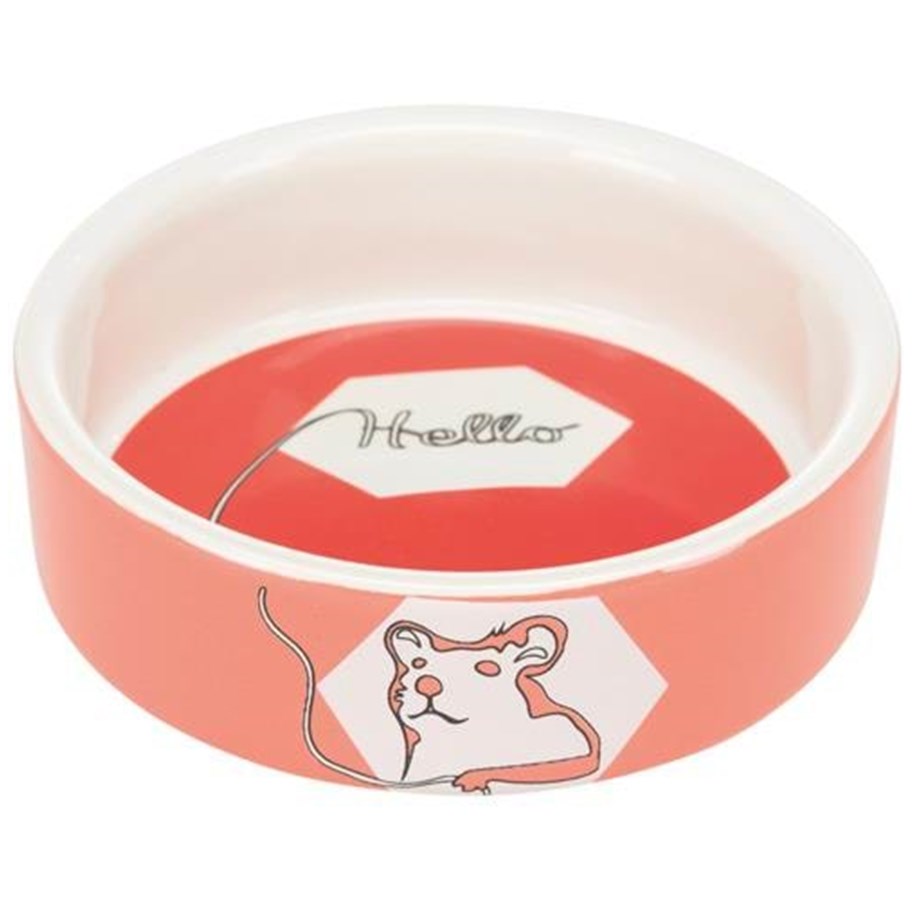 Kanin & gnaver - Trixie Ceramic Bowl hamster 90 ml/ø 8 cm assorted colours - TX60734