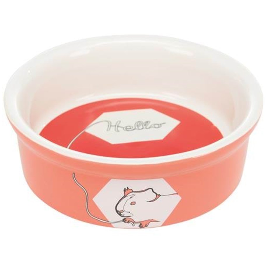 Kanin & gnaver - Trixie Ceramic Bowl guinea pig g 240 ml/ø 12 cm assorted colours - TX60735
